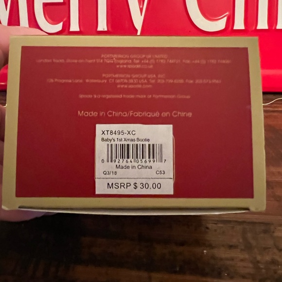 Spode Christmas Tree 2018 baby boot ornament - Picture 6 of 11